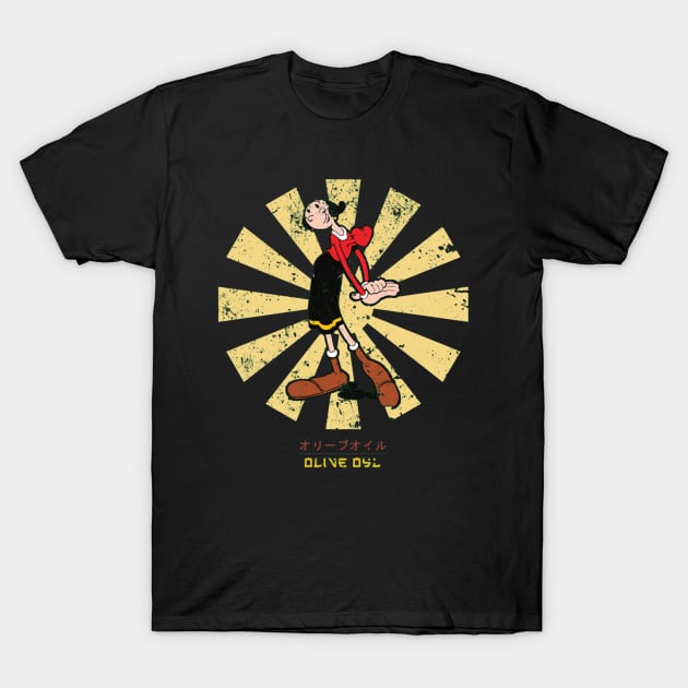 Olive Oyl Retro Japanese Popeye T-Shirt by squids_art